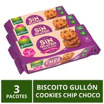 Biscoito Gullón Sem Glúten Cookie Chip Choco 3 Pacotes 130g