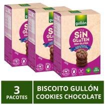 Biscoito Gullón Sem Glúten, Cookie Chocolate, 3 Pacotes 200g