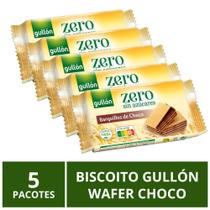 Biscoito Gullón, Wafer Chocolate, 5 Pacotes, Sem Açúcar