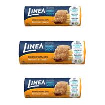 Biscoito Integral Linea Banana E Canela Kit 3 Pacotes 120G