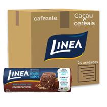 Biscoito Integral Linea Cacau E Cereais Kit 24 Pacotes 120G