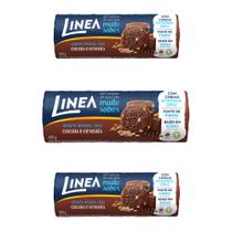 Biscoito Integral Linea Cacau e Cereais Kit 3 Pacotes 100g
