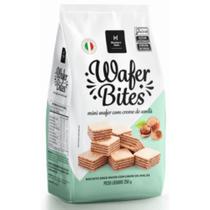 Biscoito italiano mini wafer bites creme de avelã 400g crocante e recheio cremoso