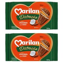 Biscoito Marilan Distração Sabores Coco e Chocolate 640g