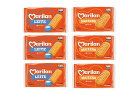 Biscoito Marilan Leite 300g 3un e Marilan Maizena 300g 3un kit 6unidades Biscoito Marilan Leite 300g 3un e Marilan Maizena 300g 3un kit 6unidades