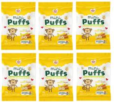 Biscoito Mini Puffs Banana E Cenoura 6x15g - Nhami Mami Biscoito Mini Puffs Banana E Cenoura 6x15g - Nhami Mami