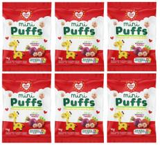 Biscoito Mini Puffs Beterraba E Morango 6x15g Nhami Mami