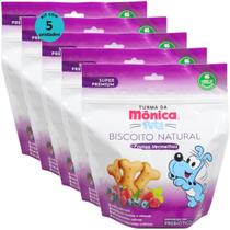 Biscoito Natural Frutas Vermelhas 150G Turma Da Mônica Kit 5