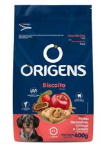 Biscoito Origens Cães Adultos de Porte Mini e Peq Sabor Frutas Vermelhas, Linhaça e Cereais 400 g