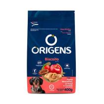 Biscoito Origens para Cães Adultos de Porte Mini e Pequeno Sabor Frutas Vermelhas, Linhaça e Cereais 400 g Biscoito Origens para Cães Adultos de Porte Mini e Pequeno Sabor Frutas Vermelhas, Linhaça e Cereais 400 g