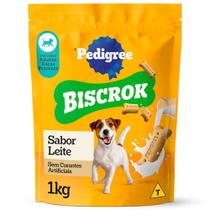 Biscoito Pedigree Biscrok para Cães Adultos Raças Pequenas Leite 1 kg