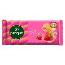 Biscoito Piraquê Wafer Morango 100g - Embalagem com 20 Unidades