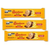 Biscoito Recheado Bauducco Sabor Chocolate Kit 3 Pacotes 108g