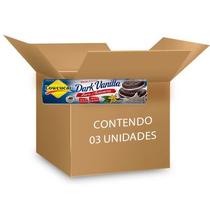 Biscoito Recheado Dark Vanilla Zero Lactose, Zero Açúcar Lowçucar contendo 3 pacotes de 120g cada Biscoito Recheado Dark Vanilla Zero Lactose, Zero Açúcar Lowçucar contendo 3 pacotes de 120g cada