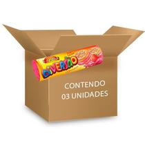 Biscoito Recheado Morango Liane contendo 3 unidades de 115g cada