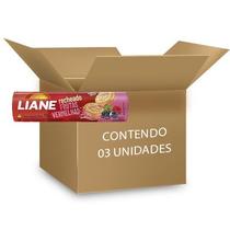 Biscoito Recheado Sem Lactose Frutas Vermelhas Liane contendo 3 pacotes de 115g cada