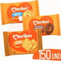Biscoito Sache Leite Chocolate e Cracker Marilan 10g - 150 Un