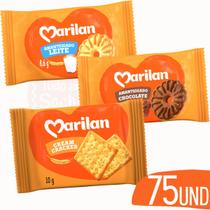 Biscoito Sache Leite Chocolate e Cracker Marilan 10g - 75 Un