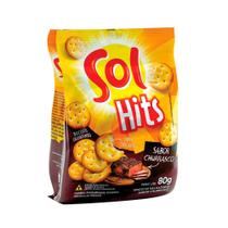 Biscoito Salgadinho Hits Sol Churrasco 80g - Embalagem c/ 24 Unidades Biscoito Salgadinho Hits Sol Churrasco 80g - Embalagem c/ 24 Unidades