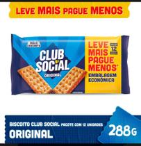 Biscoito Salgado Original com 12 Unidades 288g Club Social