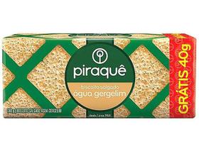 Biscoito Salgado Piraquê Água e Gergelim Crocante, Leve e Saboroso, Ideal para Lanches e Acompanhamentos