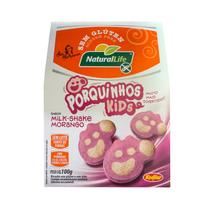 Biscoito Sem Glúten Porquinhos Kids Milk Shake Morango - Natural Life 100g