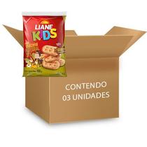 Biscoito Sem Lactose Maizena Integral Mini Liane contendo 3 pacotes de 100g cada