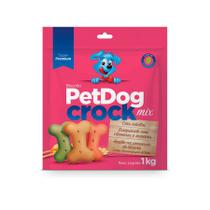 Biscoito snack alimento para cães ração pet dog crock mix 1kg