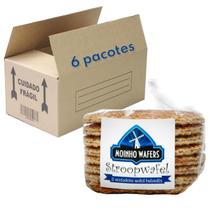 Biscoito Stroopwafel Com 8 Unidades Moinho Wafers 230G (6X)