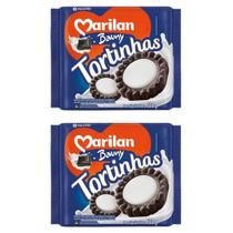 Biscoito Tortinha Chocolate Recheio Sabor Baunilha Kit 600g