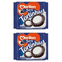 Biscoito Tortinha Chocolate Recheio Sabor Baunilha Kit 600g