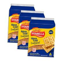 Biscoito Vitarella Água E Sal Kit 3 Biscoito Vitarella Água E Sal Kit 3