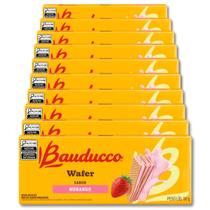 Biscoito Wafer Bauducco Morango Kit 10 Pacotes de 92g