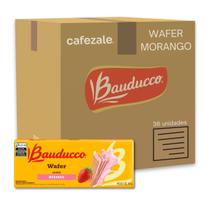 Biscoito Wafer Bauducco Morango Kit 36 Pacotes de 92g