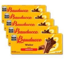 Biscoito Wafer Bauducco Sabor Chocolate Kit 5 Pacotes de 92g Biscoito Wafer Bauducco Sabor Chocolate Kit 5 Pacotes de 92g