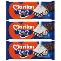 Biscoito Wafer Chocolate com Recheio Baunilha Bauny Kit 345g