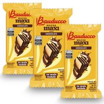 Biscoito Wafer Maxi Bauducco Chocolate Kit 3 Pacotes De 104G