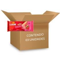 Biscoito Wafer Morango Liane contendo 3 unidades de 90g cada