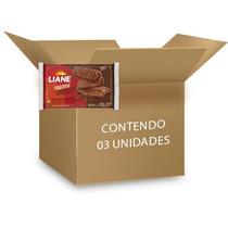 Biscoito Zero Lactose Maizena Chocolate Liane contendo 3 pacotes de 110g cada