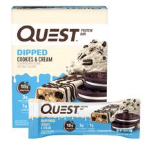 Biscoitos e creme mergulhados em Protein Bars Quest Nutrition 4x18g Biscoitos e creme mergulhados em Protein Bars Quest Nutrition 4x18g