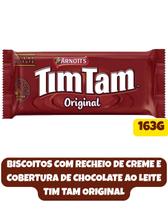 Biscoitos tim tam original creme cobertura de chocolate 163g