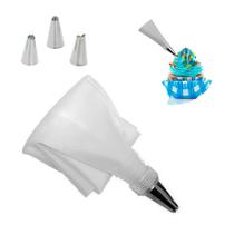 Bisnaga Reutilizável P/ Pastelaria + 4 Bicos Bolo Decoração