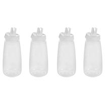 Bisnaga Transparente 520ml Tubo Bico Fino Molho Plastico 4un