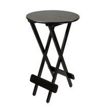 Bistro Alto Redondo Madeira 60Cm Preto So Mesas So Cadeiras