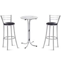 Bistrô com 2 banquetas cromadas-GatMagazine Bistrô com 2 banquetas cromadas-GatMagazine