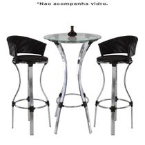 Bistrô Conforto Sem Vidro 2 Banquetas Fibra Tab Marrom