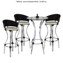 Bistrô Conforto Sem Vidro 3 Banquetas Fibra Tab Gelo