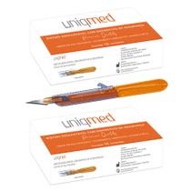 Bisturi desc c/ disp seg e lâm inox 11 cabo3 kit 2cx uniqmed tamanho:n11 c3