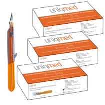 Bisturi desc c/ disp seg e lâm inox 11 cabo3 kit 3cx uniqmed tamanho:n11 c3