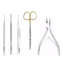 Bisturi Kit Podólogo Especial C/ 5 Pçs Alicate, Tesoura